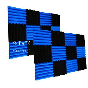 24Pcs 2*12*12 pollici pannelli in schiuma insonorizzata pannelli a parete insonorizzati pannelli fonoassorbenti ad alta densità per la casa Stu - Product Image 3