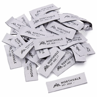 Étiquette tissée personnalisée pour marque de vêtements, conception privée, impression de logo, sans MOQ