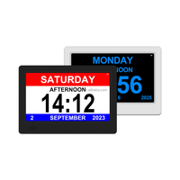 Horloge contre la démence pour personnes âgées, horloge numérique de 7 "avec date et jour de la semaine, heure d'arrivée automatique, grand calendrier non abrégé, réveils