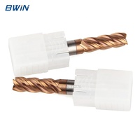 Fraise carrée en carbure de tungstène Bwin Manufacture HRC55, angle de hélice 35°, outils CNC VHM, 4 cannelures, 10 mm