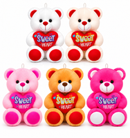 Ours en peluche assortis en forme de cœur, crème, rose, orange, blanc, en provenance directe d'usine, animaux en peluche OEM ODM pour les marques de la Saint-Valentin