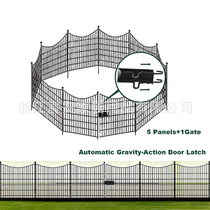 Recinzione per Animali Domestici in Ferro con Pali di Supporto, Pannelli Portatili per Canile, Facile Montaggio, Barriera Anti-Fuga per Giardino e Esterni - Product Image 2