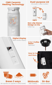 Cafetera Portátil de Acero Inoxidable con Alimentación USB, Compatible con Cápsulas y Café Molido, con Interruptor para Preparación en Frío/Caliente, Ideal para Autocaravanas - Product Image 3