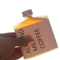 Bouteille carrée plate vide avec bouchon à vis 50ml 100ml 200ml 250ml Emballage pour boissons pour café froid, whisky et jus