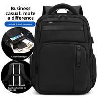 Sac à dos pour ordinateur portable 15,6 pouces, résistant à l'eau, antivol, fin et élégant, pour les voyages professionnels et les études