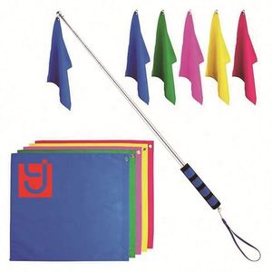 2025 New Link Custom Logo Polyester Fabric Training Horse Flag Whip Tour Guide Flag With Retractable Telescoping <b>Pole</b> <b>Hook</b> Stick - Product Image 3