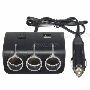 Divisor de Encendedor de Cigarrillos para Auto con 3 Tomas de 120W, 2 Puertos USB, Adaptador Cargador con Interruptor, Accesorio para Auto de 12V 24V - Product Image 4
