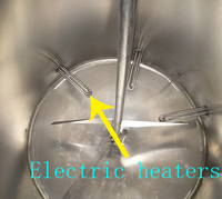 Cuve de mélange de liquides à double enveloppe chauffée électriquement en acier inoxydable avec agitateur, 200L 500L