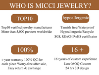MICCI Nouveauté Parure de Bijoux Tendance en Acier Inoxydable Plaqué Or 18 Carats pour Femmes avec Boucles d'Oreilles en Zircon