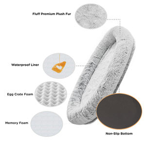 Роскошная плюшевая ортопедическая большая кровать для собак - Product Image 3