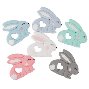 Soft and Cute Jade Rabbit <b>Silicone</b> Teether Baby Safe Teething <b>Stick</b> Gadget Grab-and-Bite Baby Food-Grade Biting Toy - Product Image 5