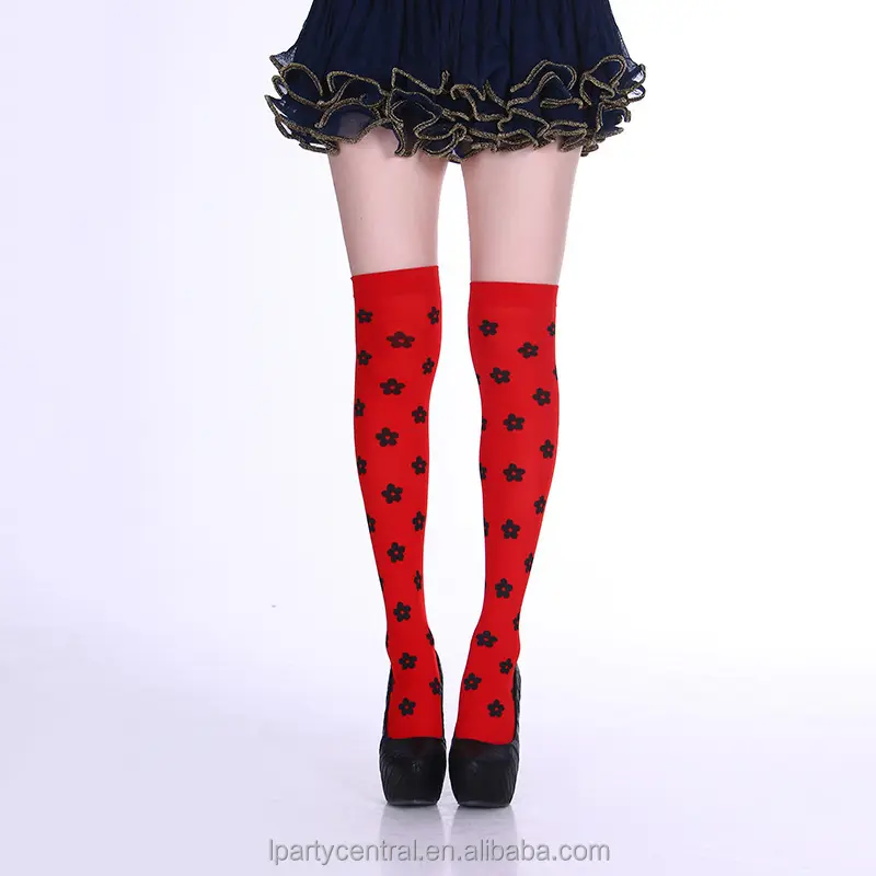 Love Party New Halloween role play over the knee stockings printed socks poker flower stockings manufacturers direct supply