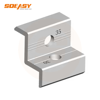 SOEASY Kit de fixation d'extrémité de panneau solaire en aluminium 30mm 35mm pour cadre fin, fixation de rail de toit PV, personnalisable
