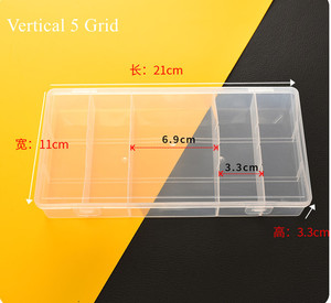 Caja Organizadora de Plástico Transparente con Compartimentos Ajustables, Contenedor de Almacenamiento con Divisores Extraíbles para Cuentas, Caja de Compartimentos - Product Image 6