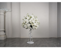 Centro de Mesa de Boda Artificial con Bola de Flores Hecha a Mano, Moderna, de Tela de Seda Blanca, Diseño Exclusivo DDP, Personalizable, en Oferta
