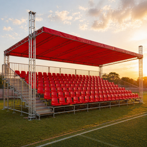 Gradas Temporales para Estadios con Toldo Amarillo y Azul, Sillas Plegables para Eventos Deportivos al Aire Libre, Estructura de Acero Resistente - Product Image 5