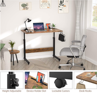 Bureau en bois réglable en hauteur avec charge USB Type-C, cadre de bureau ergonomique pour table de bureau