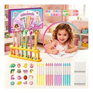 Kit DIY Stylo Quicksand en Gros – Fournitures de Papeterie Créatives avec Breloques Animaux et Paillettes Scintillantes – Cadeau d'Anniversaire et Boîte Jouet - Product Image 2