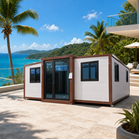 Maison conteneur préfabriquée extensible spacieuse de 20 pieds, maison modulaire personnalisée avec salon et cuisine pour usage familial