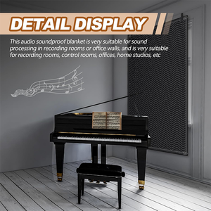 Manta insonorizada 96 "X <span class=keywords><strong>80</strong></span>" Manta amortiguadora de sonido para bloquear el ruido Absorción de sonido con ojales y bucles - Product Image 2