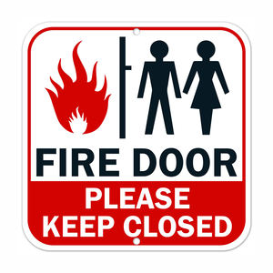 Panneau <span class=keywords><strong>de</strong></span> porte coupe-feu, veuillez garder fermé, 12x12 pouces, aluminium sans rouille, résistant à <span class=keywords><strong>la</strong></span> décoloration, pour le trafic routier - Product Image 1