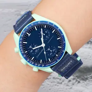 Omegaswatch นาฬิการ่วม1.28กีฬา11สี "moonwatch OMG Watch Moon Watch Moon Watch STRAP orologio Neptune reloj