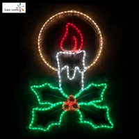 Luz LED Decorativa 2D con Motivo de Vela, Clasificación IP44, 2700K Blanco Cálido, Fácil Instalación para Decoración Exterior, Ramadán, Diwali, Navidad