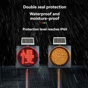 Năng lượng mặt trời màu vàng 250mm giao thông đèn hiệu ánh sáng LED chướng ngại vật Cảnh báo làn đường đánh dấu ánh sáng 8 Wát nhựa và vật liệu nhôm 250 mét Kích thước - Product Image 5