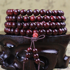 Africa Small Leaf Purple Sandalwood 108 Beads Prayer Beads Unisex Hand <b>String</b> Religious Ceremony Ethnic Style Jewelry - Product Image 1