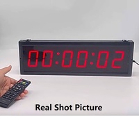 ZX Jam Dinding Digital Sekolah 2.3 Inci 6 Digit LED dengan Remote Kontrol Nirkabel IR, Tampilan Waktu 12h / 24h, Timer Olahraga Gym