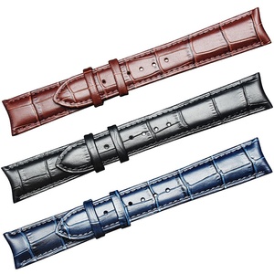 <span class=keywords><strong>Bracelet</strong></span> de <span class=keywords><strong>montre</strong></span> en <span class=keywords><strong>cuir</strong></span> véritable personnalisé OEM avec connexion incurvée, attaches rapides incurvées et extrémités incurvées en alligator - Product Image 5