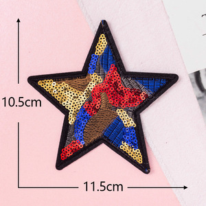 Patch étoile brillant à paillettes, drapeau américain, camouflage, appliqué, broderie pentagramme, badge thermocollant pour veste, jean, sac, accessoires DIY - Product Image 3