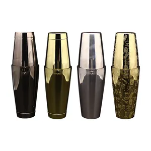 Fabrieksprijs Kleur Aangepast 550Ml/750Ml Tin Op Tin Boston Cocktail Shaker Professionele Barman Gereedschap Wijnschudder