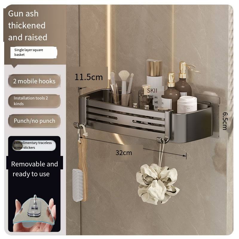 ตะกร้าสี่เหลี่ยมหนาและยกสีเงิน