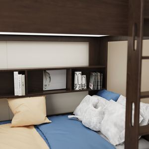 Defujiabao 아파트 어린이 침실 가구를위한 수납 계단 및 서랍이있는 맞춤형 나무 이층 침대 - Product Image 6