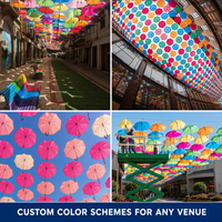 Sombrilla Cuadrada Decorativa para Exteriores LS, para Bodas, Eventos Callejeros, Decoración de Patio y Jardín, Color Personalizado, Venta al Por Mayor, Directo de Fábrica OEM