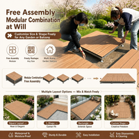 Plancher surélevé modulaire WPC à hauteur réglable et équilibré pour jardins, piscines, parcs et scènes de mariage.