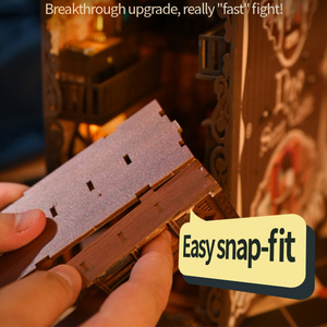 IIECREATE Libreria 3D in Legno, Kit Fai-da-Te per Angolo Lettura con Luce LED, Miniatura <span class=keywords><strong>Casa</strong></span> delle Bambole - Product Image 3