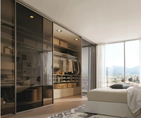 Ensemble de placards coulissants modernes SANTOPOVA avec portes en bois massif, extensible 3-en-1, armoire modulaire pour chambre à coucher, couleur et taille personnalisées