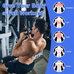 Barra de accesorios para gimnasio en casa, cable de doble agarre, mango en V para ejercicio, manijas ergonómicas con hebilla para montañismo - Product Image 6