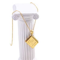Collier pendentif livre ouvert/fermé en acier inoxydable plaqué or 18 carats pour femme, boîte photo vierge personnalisable, bijoux gravables, étanche