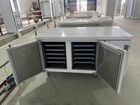 Cuisine commerciale de taille personnalisée équipement à quatre tiroirs en acier inoxydable 250l 350l Table de préparation réfrigérateur Pizza comptoir refroidisseur