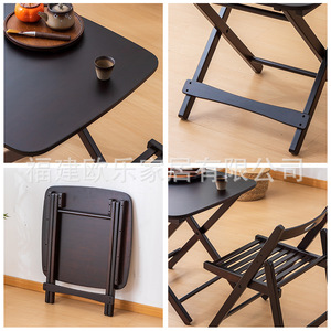 Folding small <b>table</b>, simple square <b>table</b>, outdoor camping portable coffee <b>table</b>, solid <b>wood</b> balcony leisure trendy picnic <b>table</b> - Product Image 4