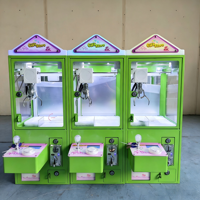 Mini machine à griffes d'arcade pour enfants avec cabinet transparent, commande par joystick, chute à prix, lumières LED et fente à monnaie