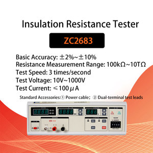 Testeur de résistance d'isolement diélectrique ZCTEK ZC2683, plage de test 100k-10T, tension 10V-1000V, courant ≤100uA - Product Image 4