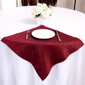 Servilletas de Mesa Personalizadas con Diseño Floral en Jacquard de Poliéster Rosa Borgoña para Bodas, Fiestas, Hoteles y Restaurantes, Venta al Por Mayor - Product Image 1