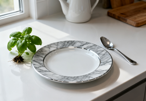 HIHUI Luxury Modern Europe Plant Pattern Fine Bone China Coupe <b>Dinnerware</b> Set Spoon/Fork/Knife/Chopsticks Kit Microwave Freezer - Product Image 2
