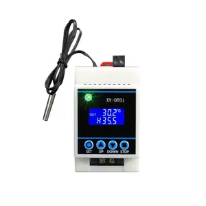 XY-DT01 kontroler suhu konstan otomatis 12V 24V NTC 10K Sensor pemeriksa DIN rel termostat 30A Dukungan Output relai DS18B