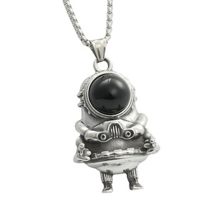 <b>Titanium</b> Steel Astronaut Pendant Necklace Cartoon Space Style Men's Jewelry Everyday Wear Polished Finish - Product Image 5