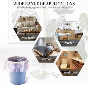Huamaohengchun5 Rolls <b>Small</b> Trash Garbage Bags,, Durable Plastic Trash Bags for Office Home Bedroom Garden Waste <b>Bin</b>, 200 Counts - Product Image 4